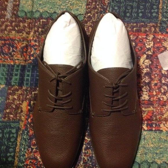Coach Men's Graham Brown Leather Derby Shoes - 11D- New in Box - Picture 1 of 10